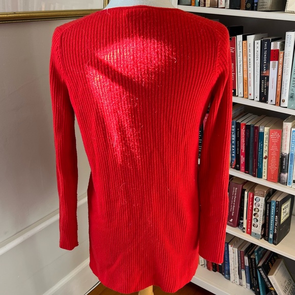 ANTHROPOLOGY ett:twa sexy red ribbed vneck tunic NWOT - Picture 4 of 8